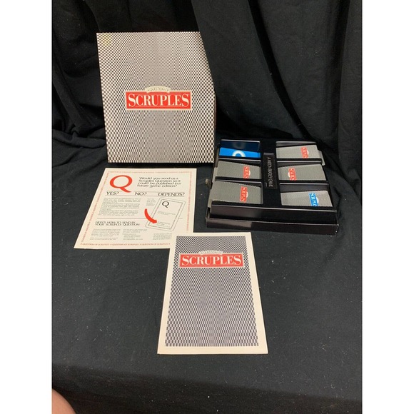 A Question Of Scruples Game - 1986 Milton Bradley - Complete FS Benefts Charity - Picture 1 of 6